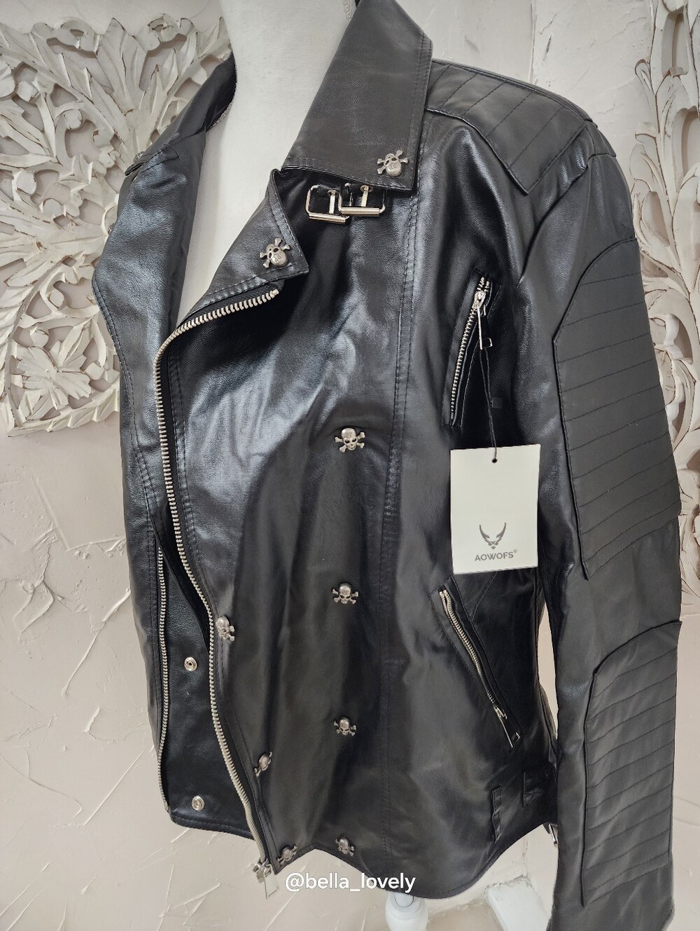 NWT Black Moto Jacket with Skull Studs